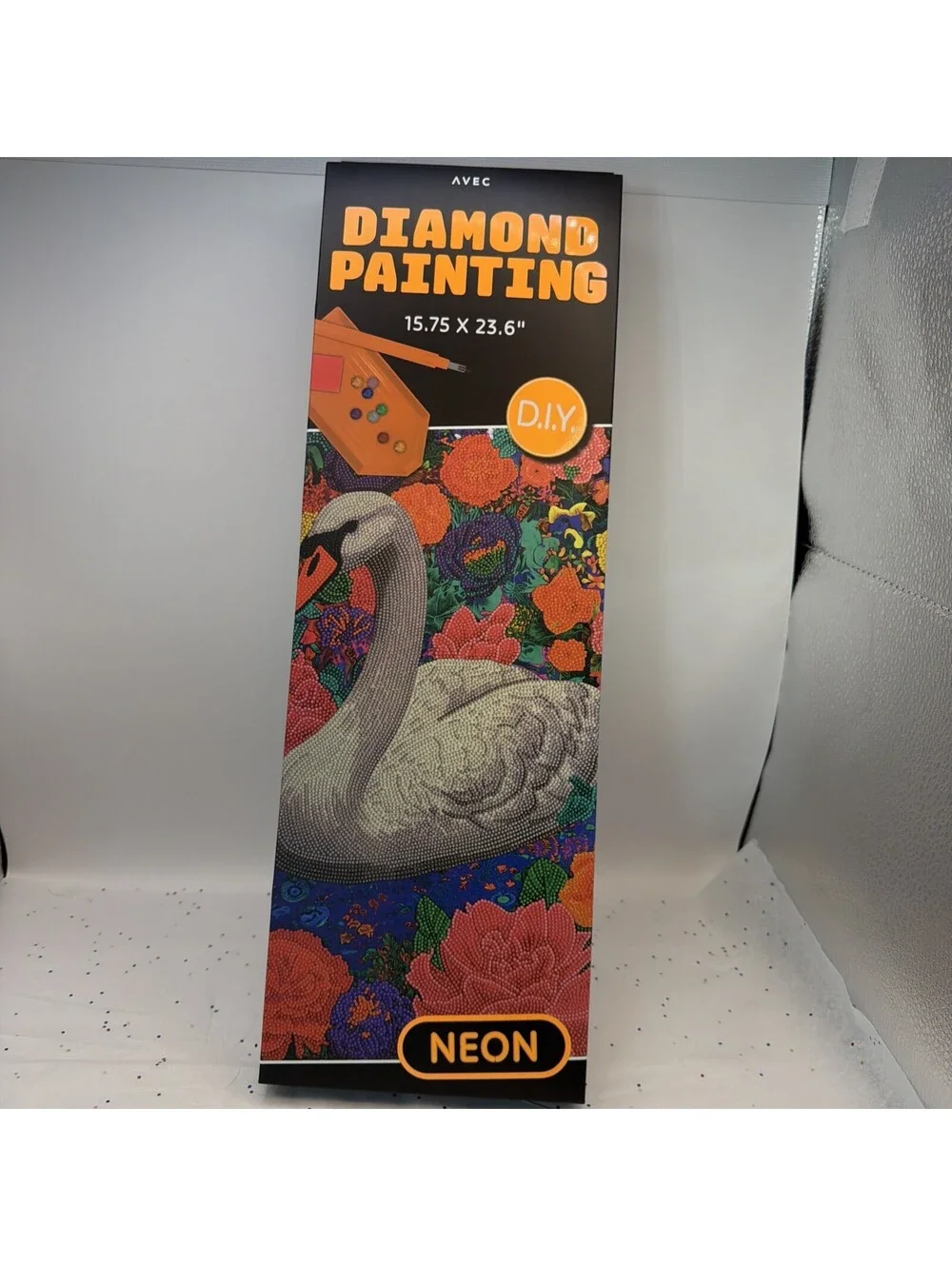 AVEC DIY Diamond Art Painting Kit Orange  Neon  Design, 15.75 x 23.6 Crystal Art